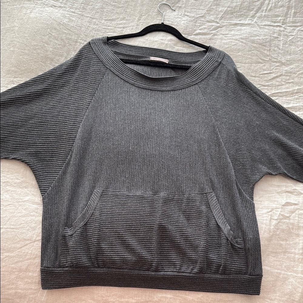 Ces Femme Charcoal Ribbed Hoodie